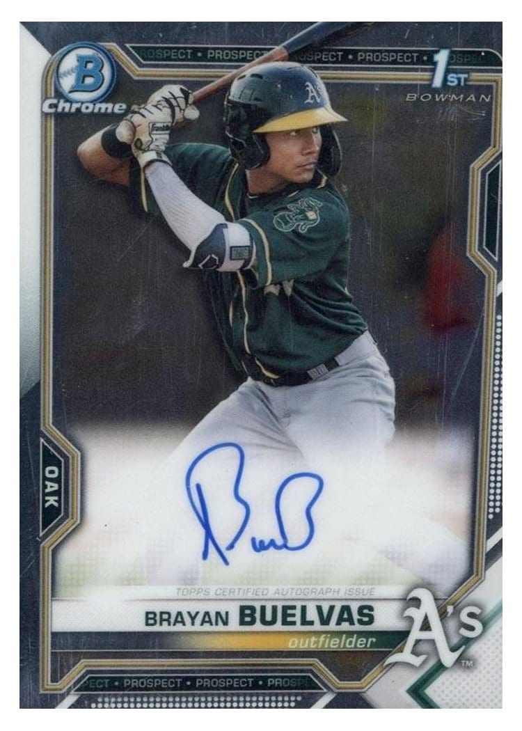 2021 Bowman Chrome Prospect Autographs Brayan Buelvas #CPA-RDC card