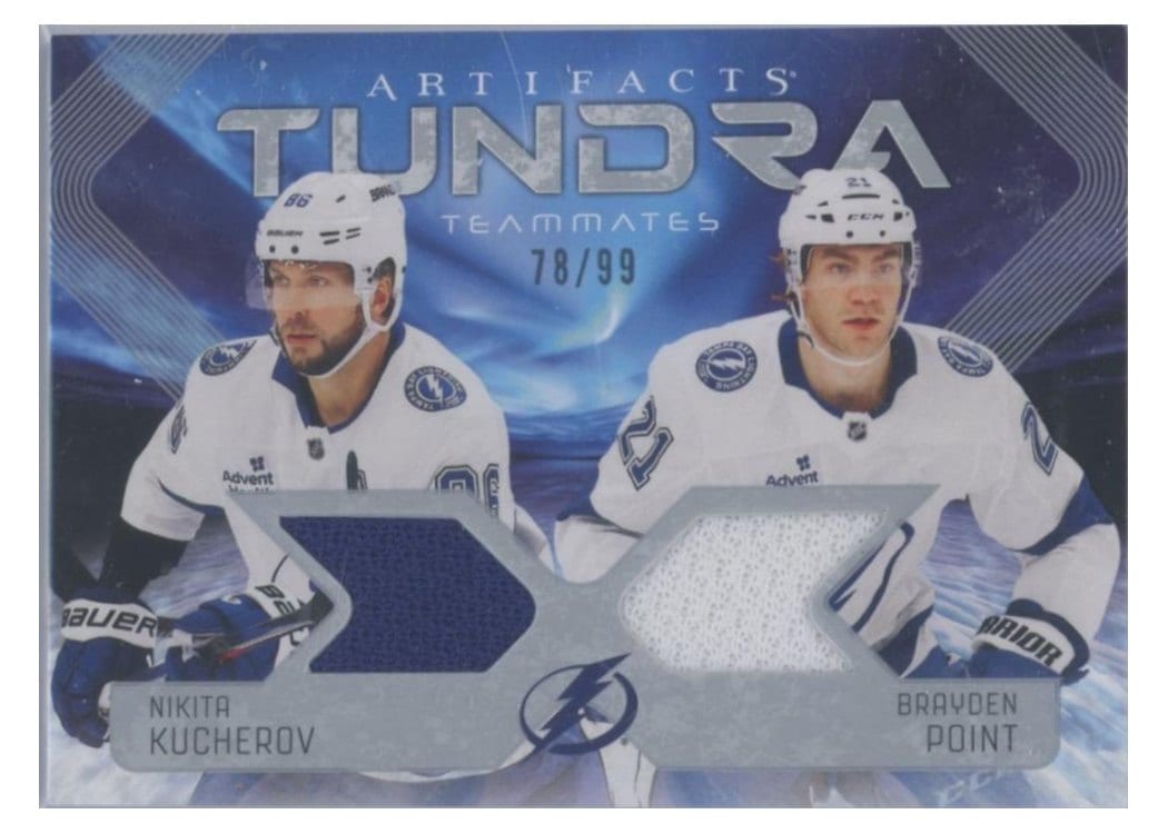 2025-26 Upper Deck Artifacts Tundra Teammates Duos Brayden Point/Nikita Kucherov #T2-KP card