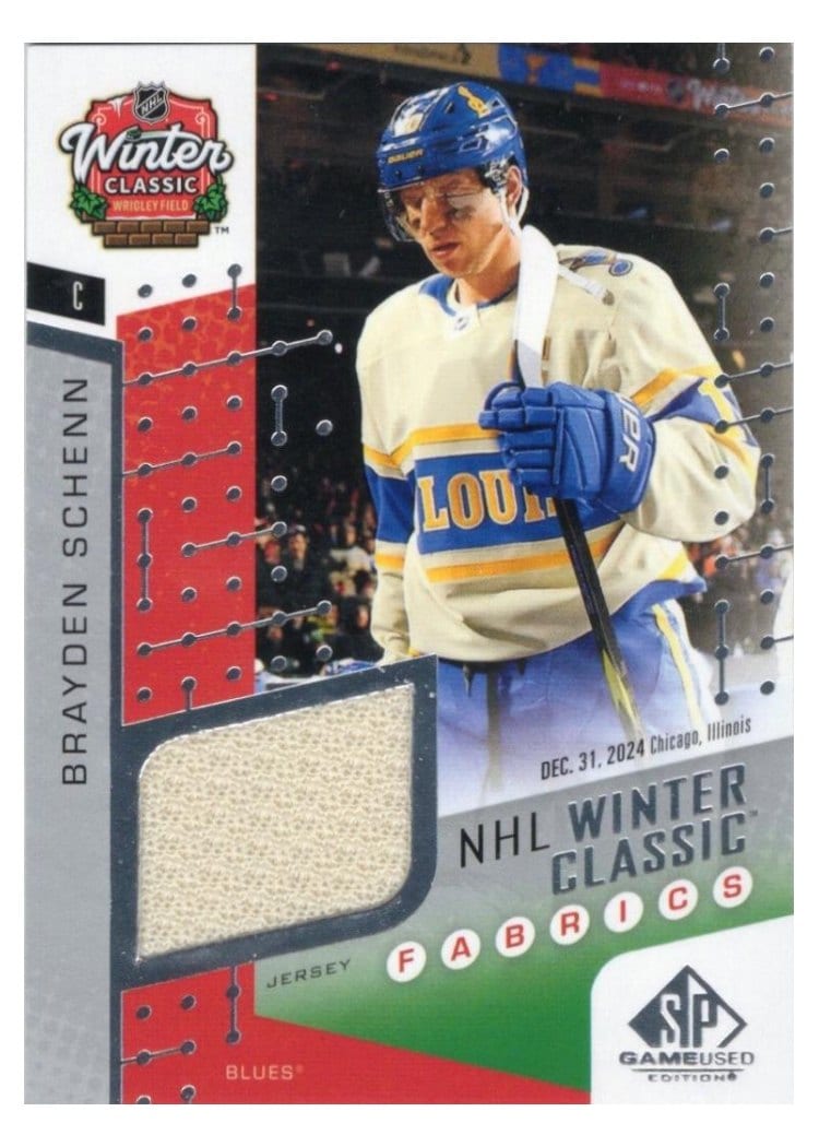 2025-26 SP Game Used 2025 Winter Classic Fabrics Brayden Schenn #WCF-2 card