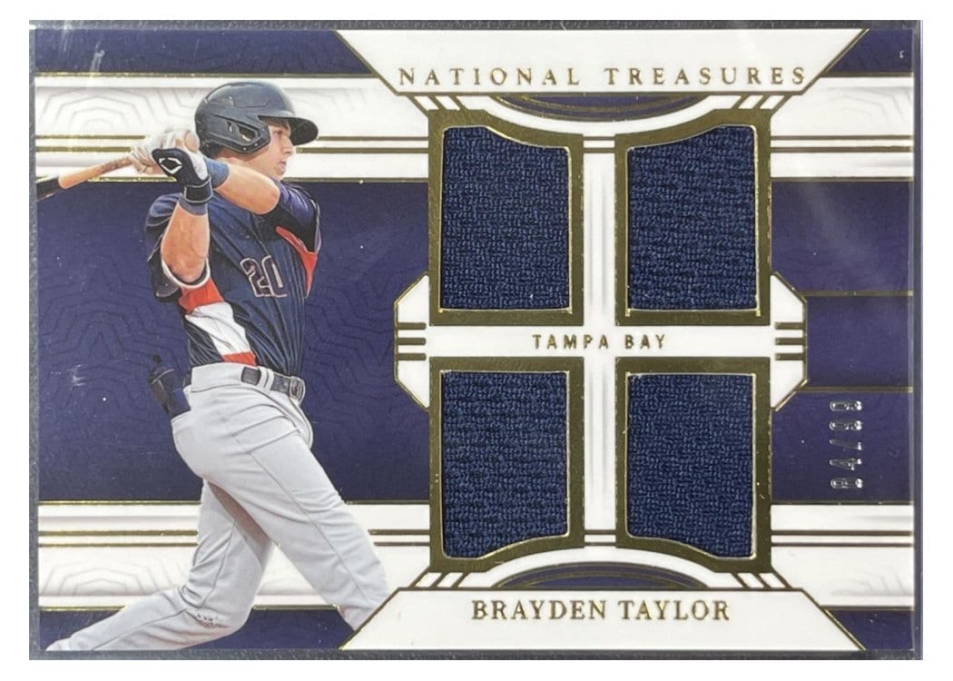 2024 Panini National Treasures Game Gear Swatches Quad Brayden Taylor #9 card