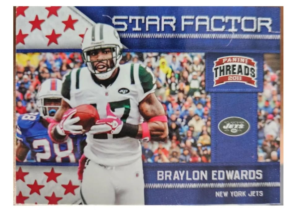 2011 Panini Threads Star Factor Braylon Edwards #2 card