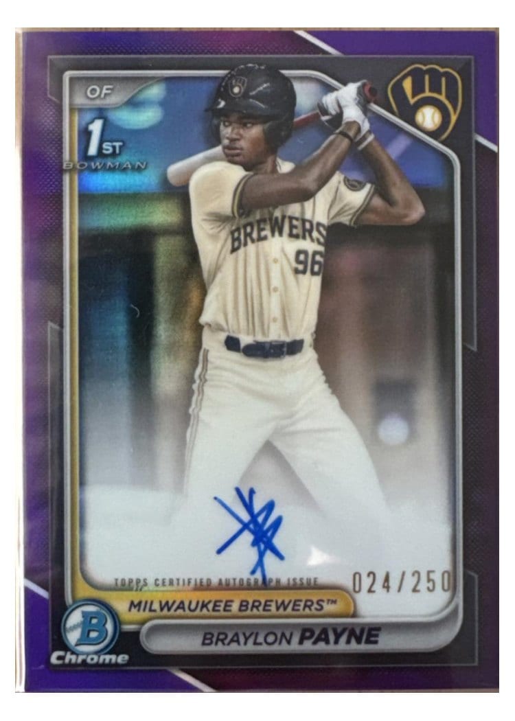2024 Bowman Draft Chrome Prospect Autographs Braylon Payne #CPA-BP card