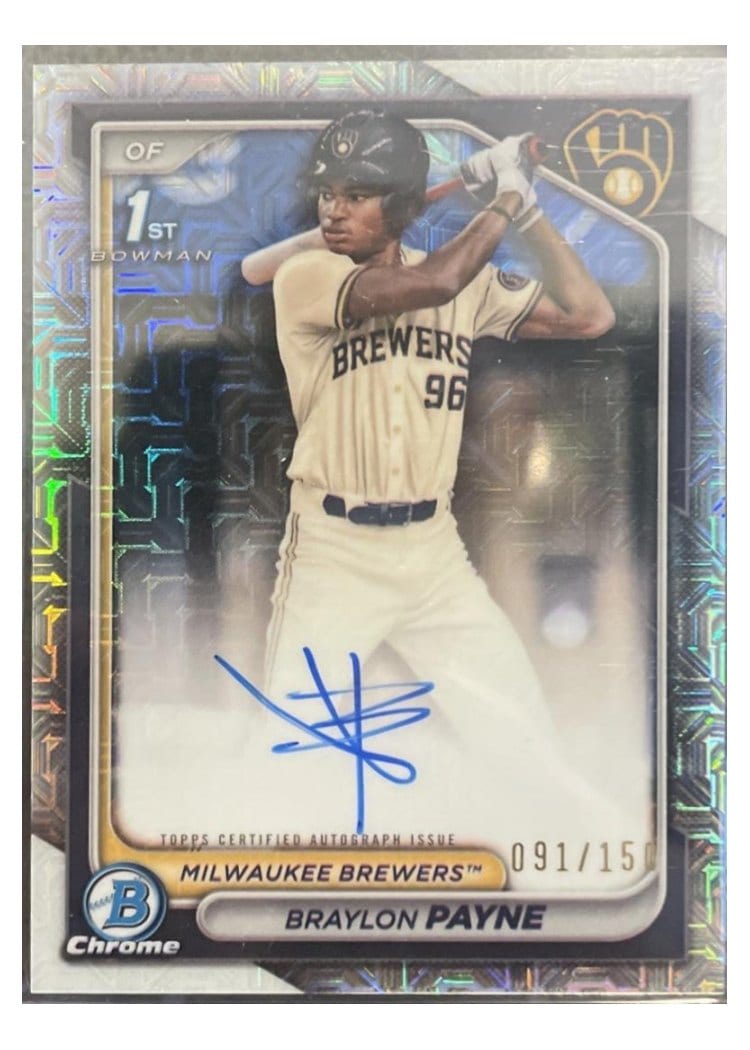 2024 Bowman Draft Chrome Prospect Autographs Braylon Payne #CPA-BP card