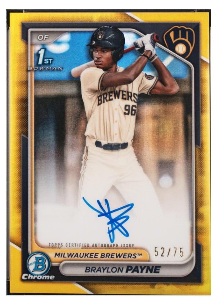 2024 Bowman Draft Chrome Prospect Autographs Braylon Payne #CPA-BP card