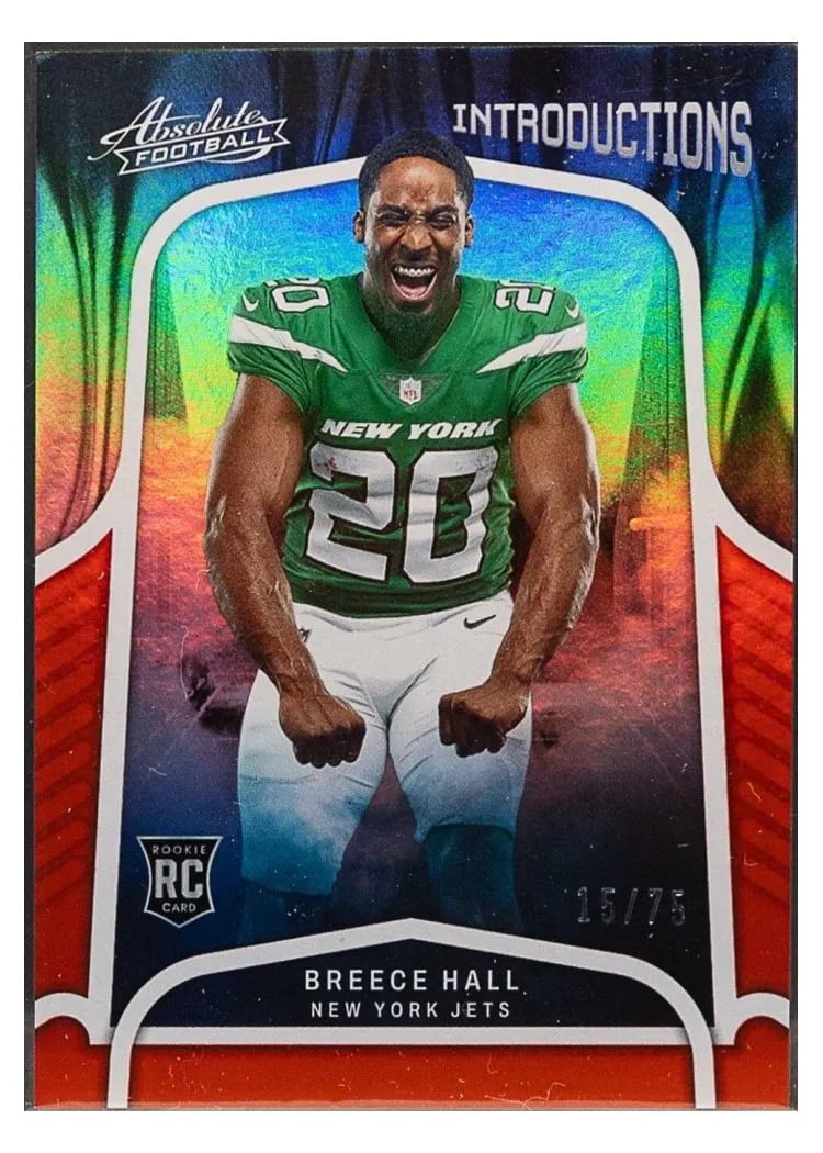 2022 Panini Absolute Introductions Breece Hall Spectrum Orange #INT-12 card