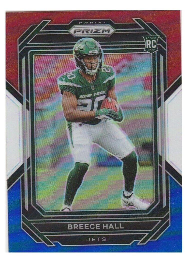 2022 Panini Prizm Base Set Breece Hall Red White Blue #317 card