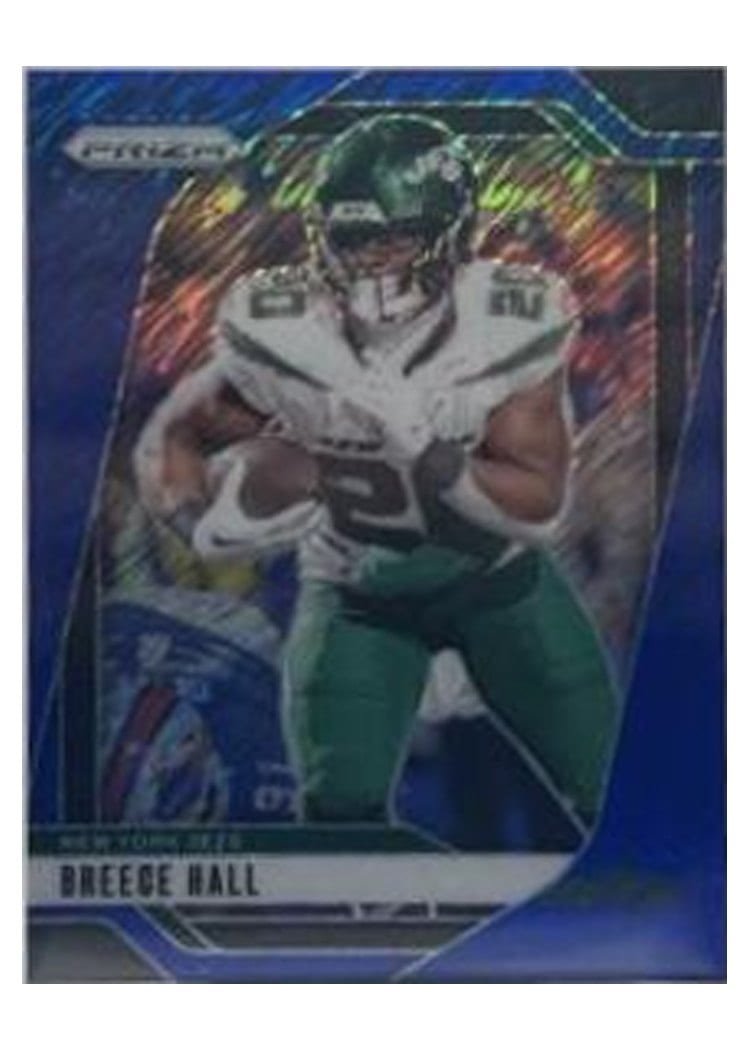 2024 Panini Prizm Base Set Breece Hall Blue Shimmer #223 card
