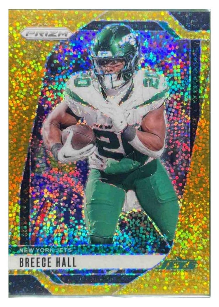 2024 Panini Prizm Base Set Breece Hall Gold Sparkle #223 card