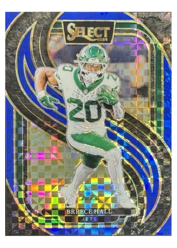 2024 Panini Select Base Set Breece Hall Blue Prizm #111 card