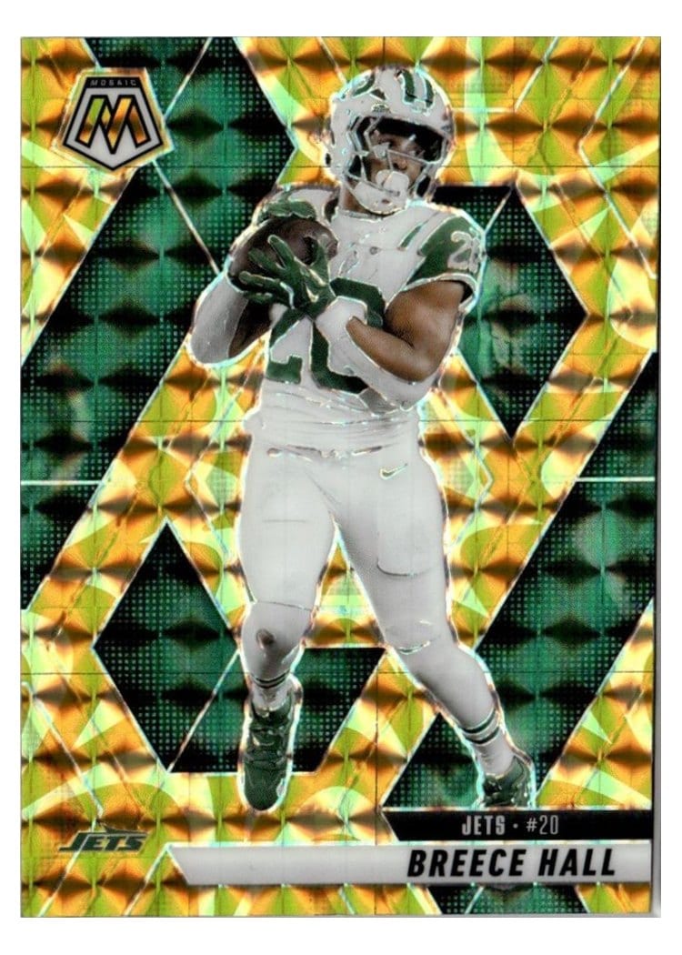 2025 Panini Mosaic Base Set Breece Hall Reactive Yellow #236 card