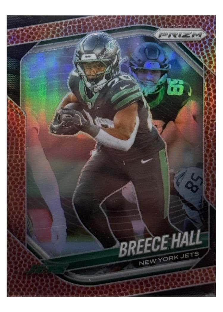 2025 Panini Prizm Base Set Breece Hall Pigskin #50 card