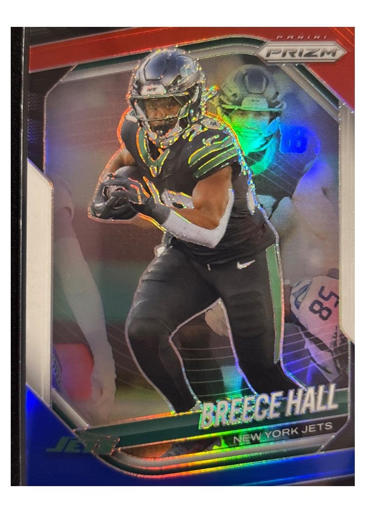 2025 Panini Prizm Base Set Breece Hall Red White Blue #50 card