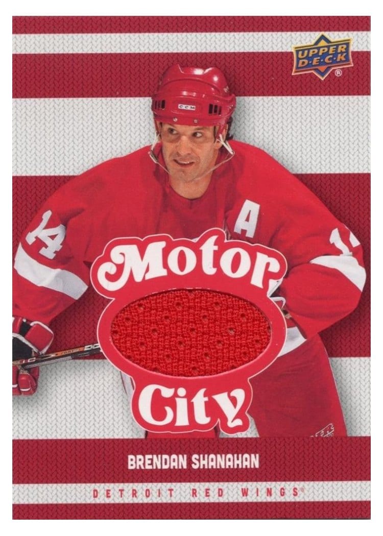 2025-26 Upper Deck Detroit Red Wings Centennial Motor City Premium Materials Brendan Shanahan #MCM-BS card