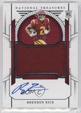 2024 Panini National Treasures Collegiate College Materials Signatures Brenden Rice #46 card