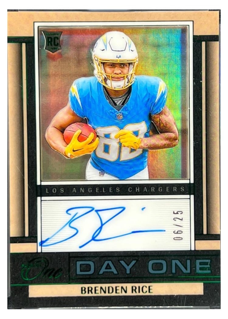 2024 Panini One Day One Autographs Brenden Rice #145 card