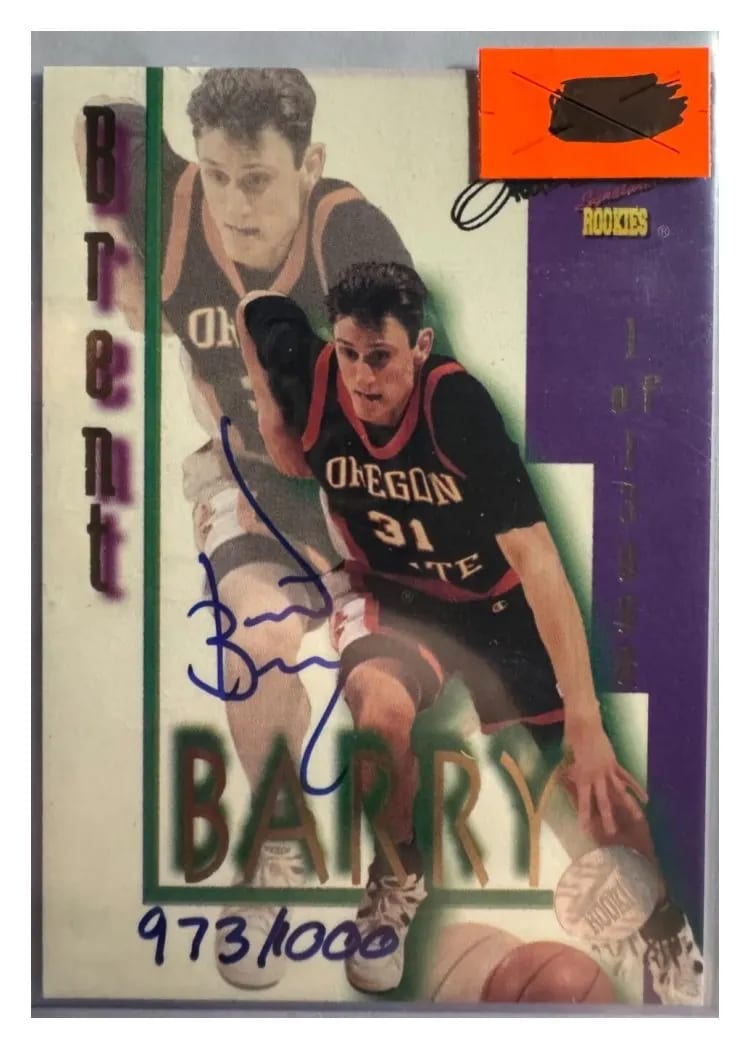 1995 Signature Rookies Autobilia Brent Barry #15 card