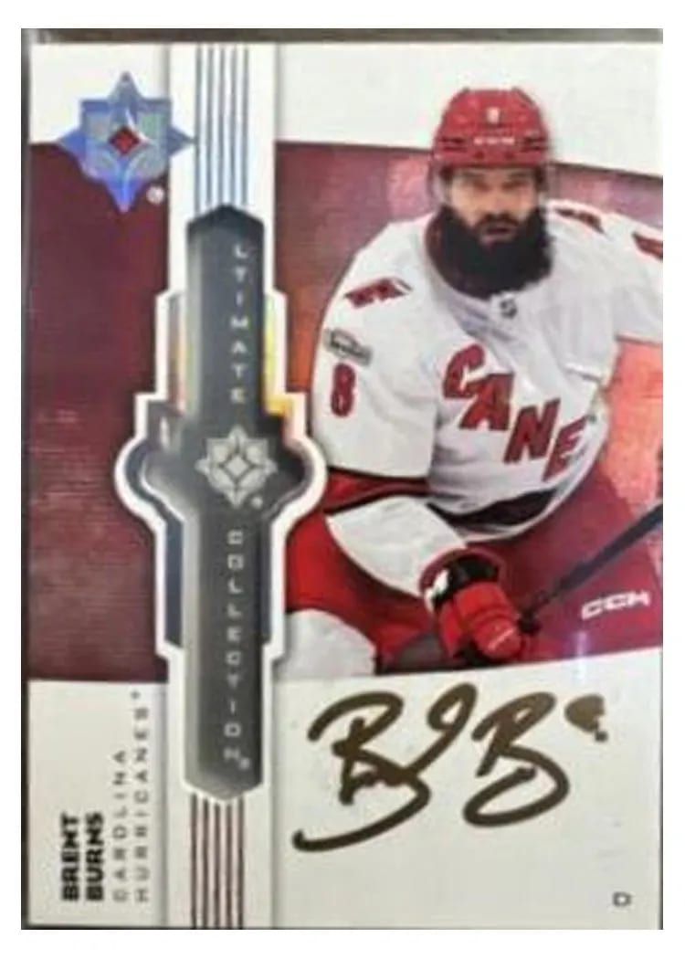 2022-23 Upper Deck Ultimate Collection Ultimate Emblems Autograph Brent Burns #UE-BU card