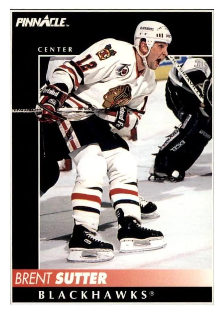 1992 Pinnacle Brent Sutter #39 card