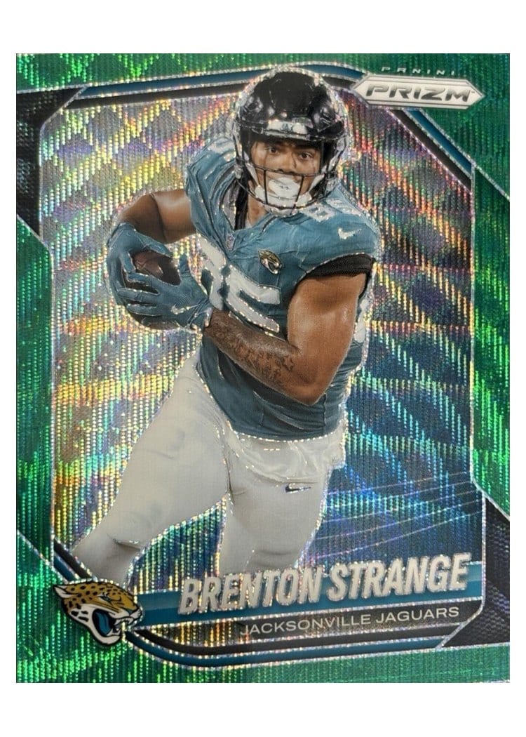 2025 Panini Prizm Base Set Brenton Strange Green Wave #136 card