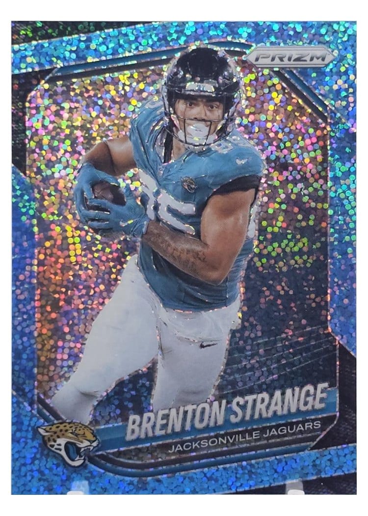 2025 Panini Prizm Base Set Brenton Strange Blue Sparkle #136 card