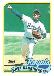 1989 Topps Base Set Bret Saberhagen #750 card