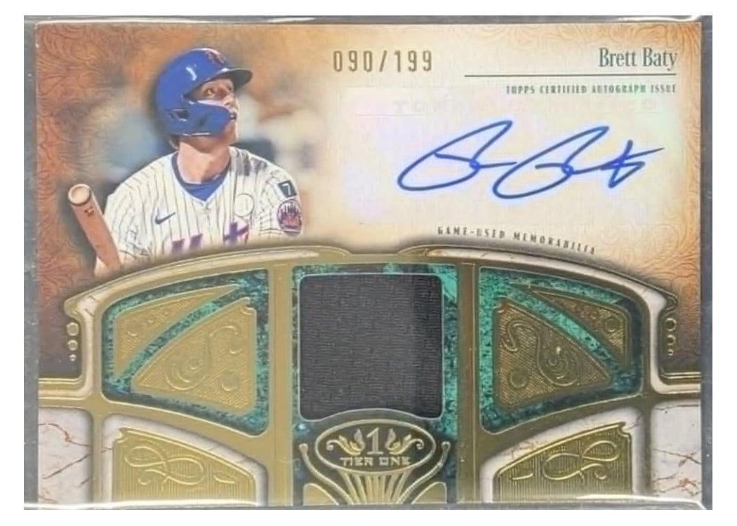 2026 Topps Tier One Autographed Tier One Relics Brett Baty #AT1R-BB card