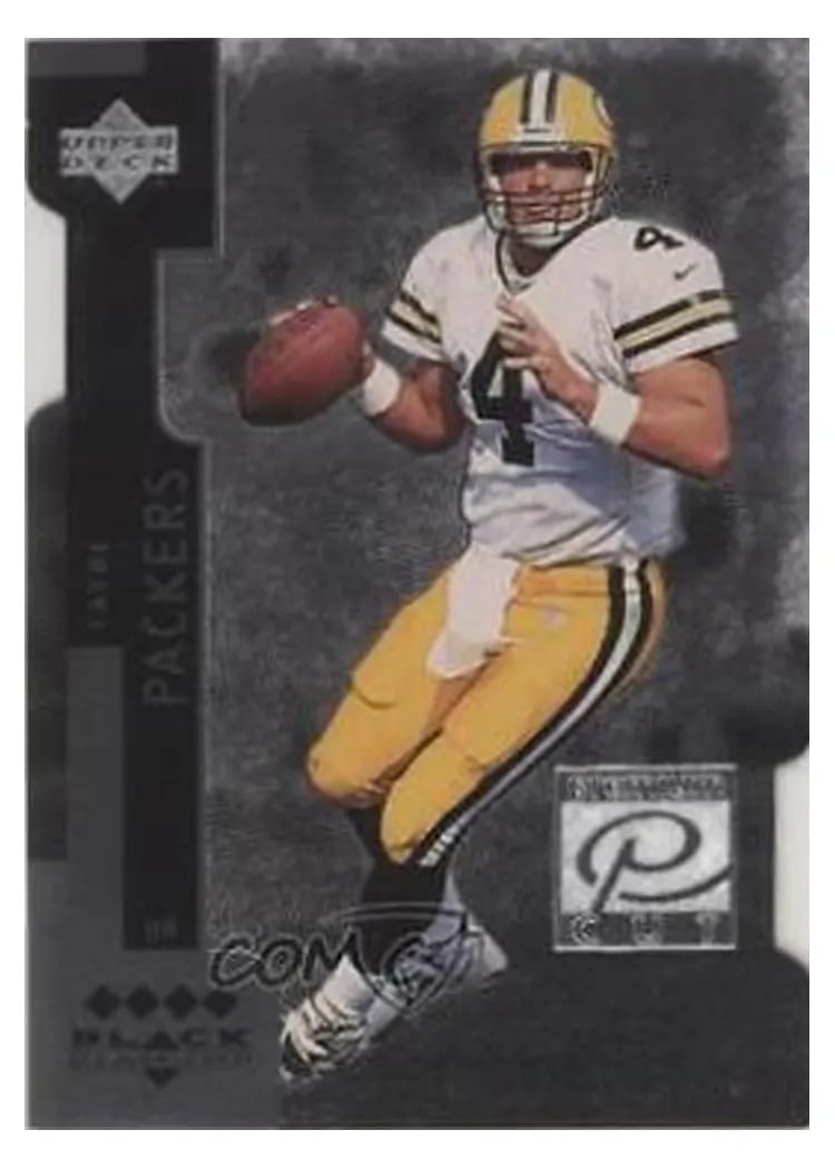 1998 Upper Deck Black Diamond Premium Cut Brett Favre Quadruple Horizontal #PC24 card