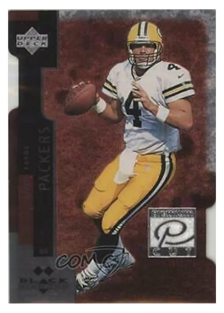 1998 Upper Deck Black Diamond Premium Cut Brett Favre Double #PC24 card