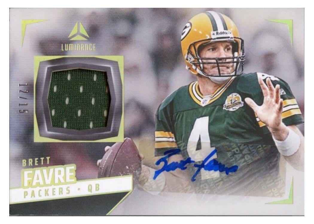 2024 Panini Luminance Autograph Jerseys Brett Favre #AJ-BFE card