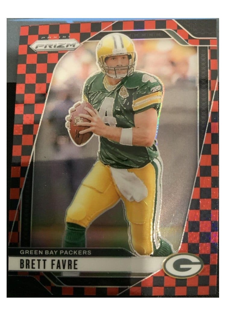 2024 Panini Prizm Base Set Brett Favre Black Red Checker #110 card