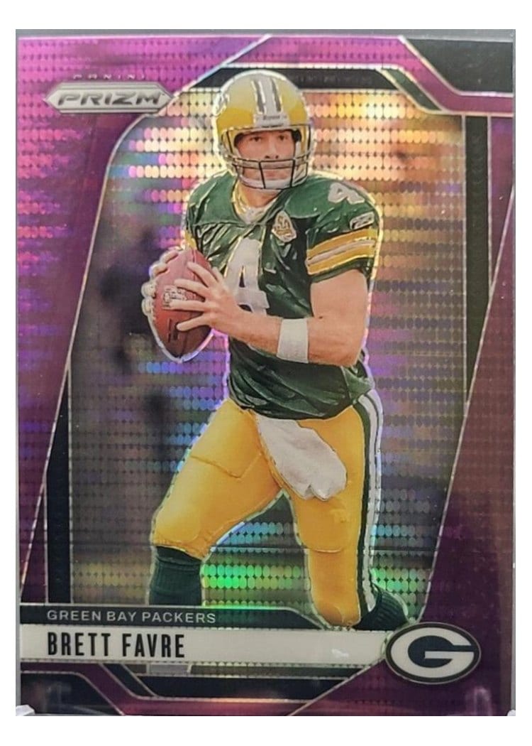 2024 Panini Prizm Base Set Brett Favre Purple Pulsar #110 card