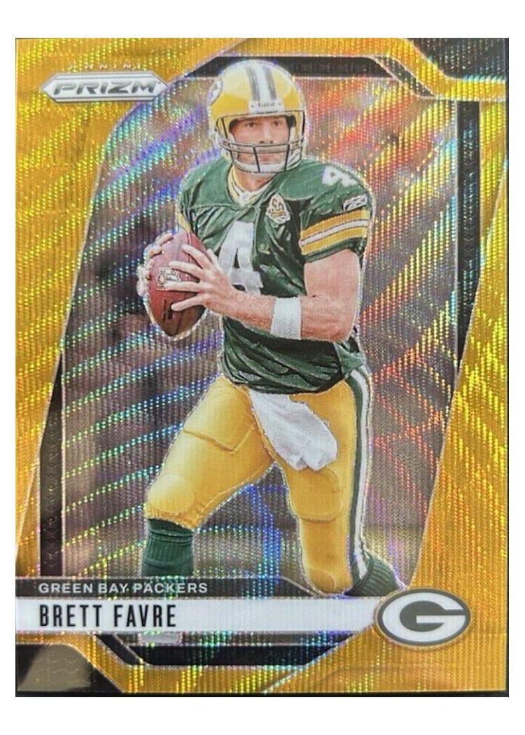 2024 Panini Prizm Base Set Brett Favre Wave Gold #110 card