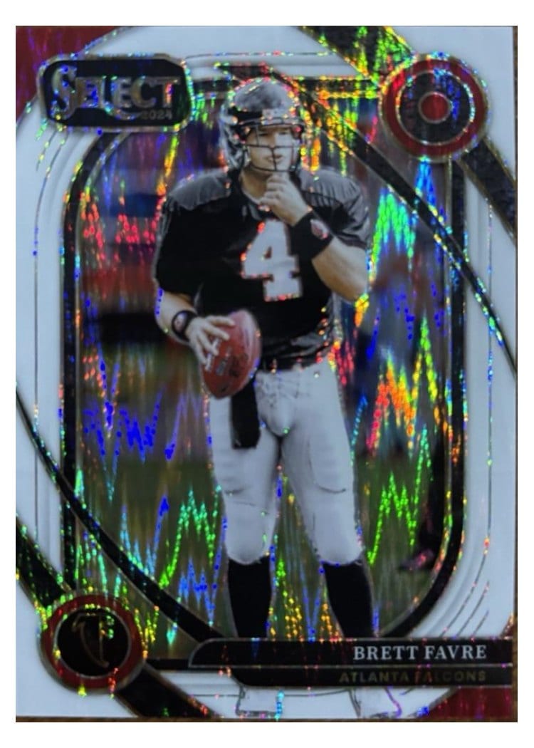 2024 Panini Select Base Set Brett Favre White Prizm Shock #211 card