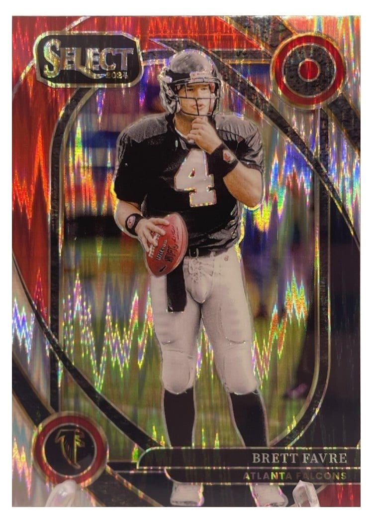 2024 Panini Select Base Set Brett Favre Black Red Prizm Shock #211 card