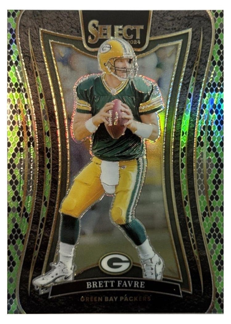 2024 Panini Select Base Set Brett Favre Green Black Snakeskin Prizm #311 card