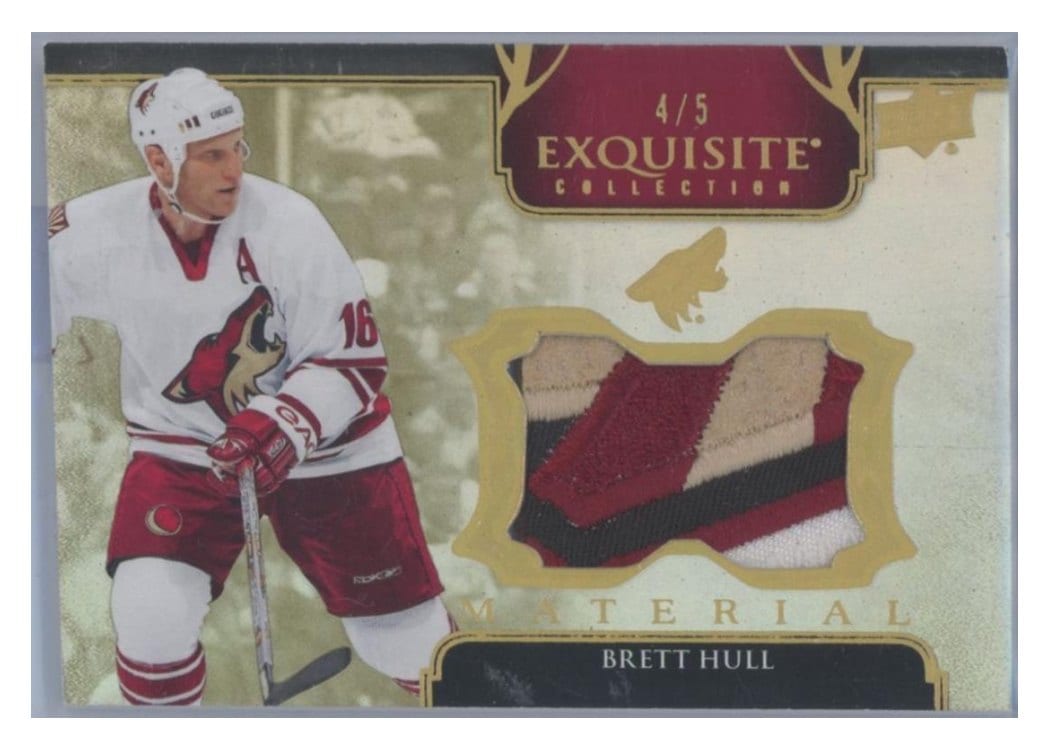 2021-22 Upper Deck Black Diamond Exquisite Collection Materials Brett Hull #EM-BH card