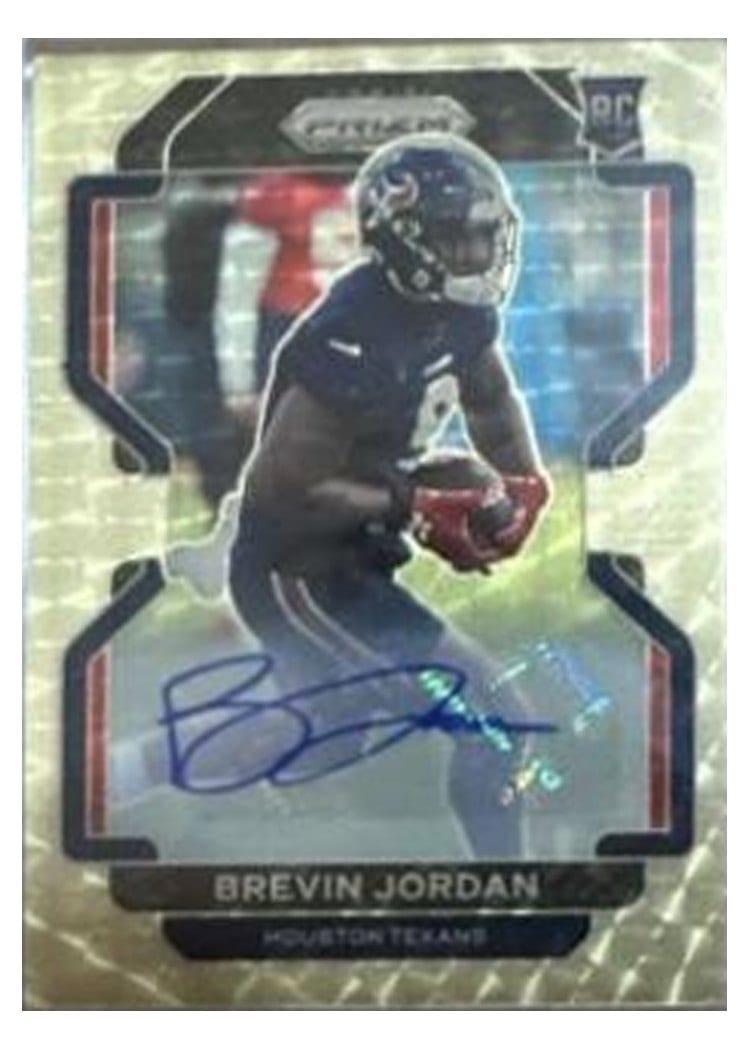 2021 Panini Prizm Base Set Brevin Jordan Autograph Gold Vinyl Prizm #417 card