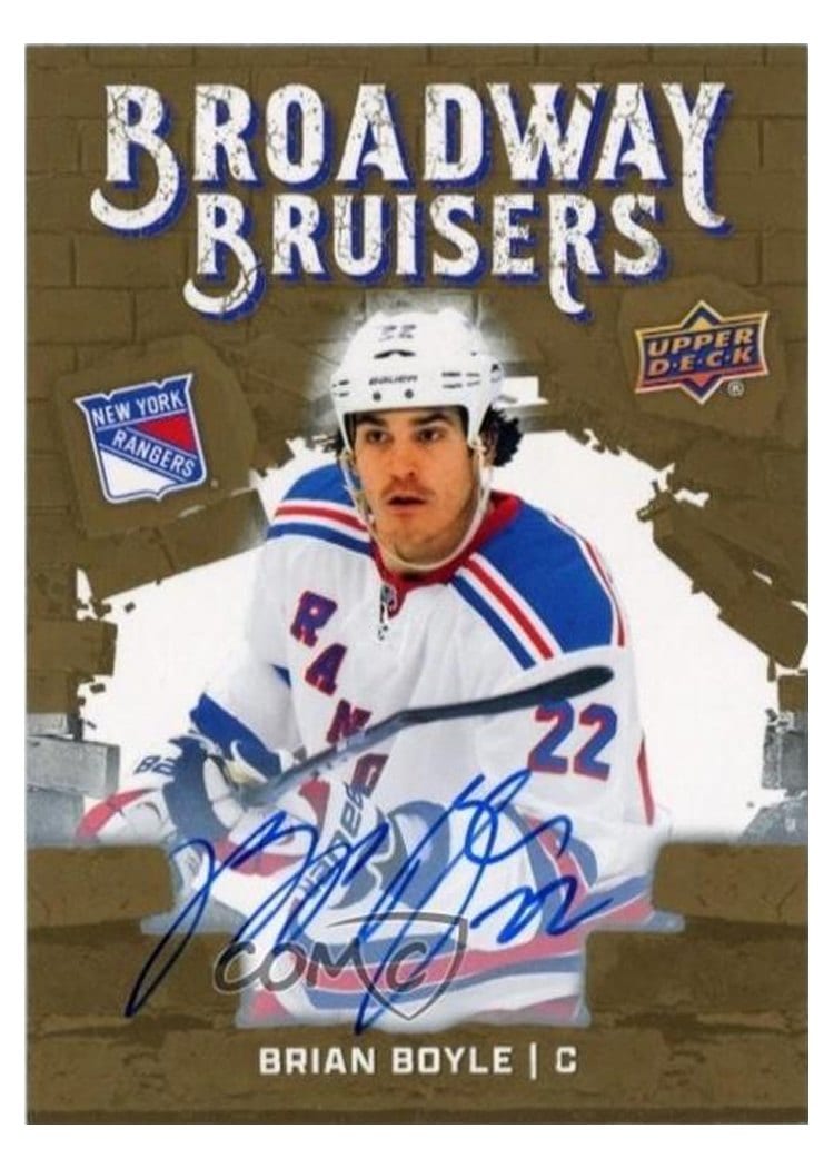 2025-26 Upper Deck New York Rangers Centennial Broadway Bruisers Auto Brian Boyle #BB-2 card