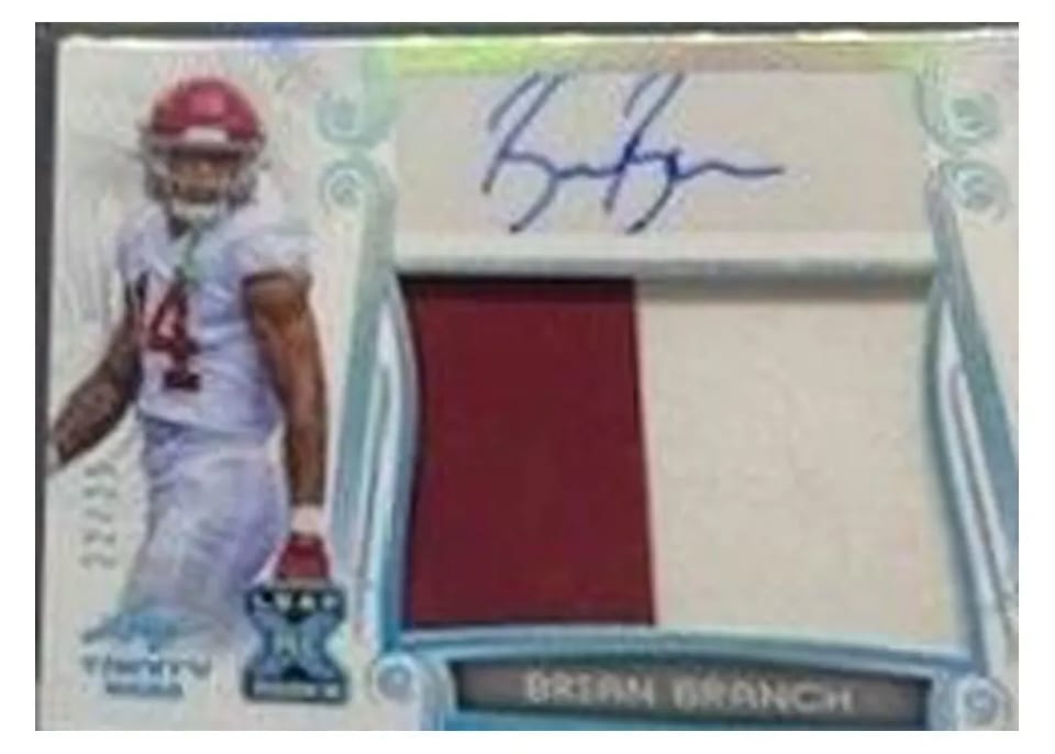 2023 Leaf Trinity Patch Autograph Brian Branch Platinum Spectrum #PA-BB1 card