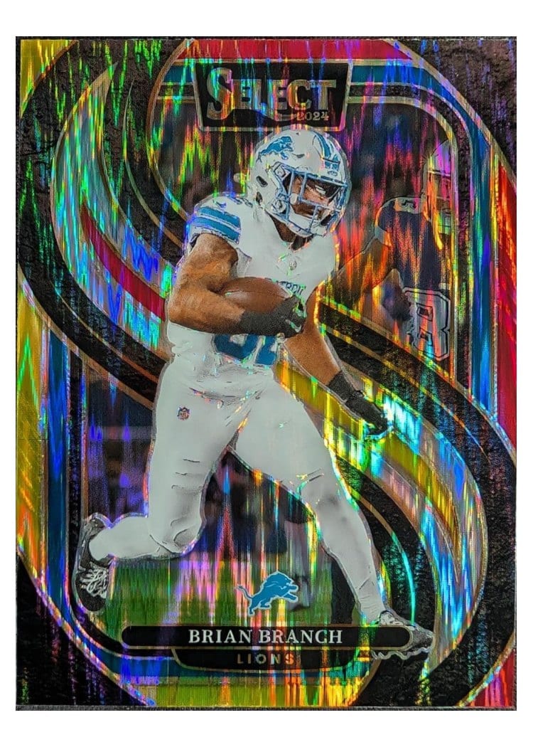 2024 Panini Select Base Set Brian Branch Red Yellow Prizm Shock #129 card