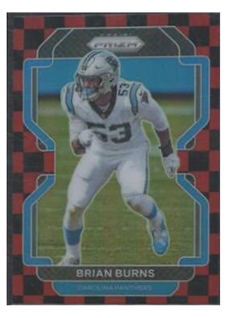 2021 Panini Prizm Base Set Brian Burns Black and Red Checker Prizm #316 card
