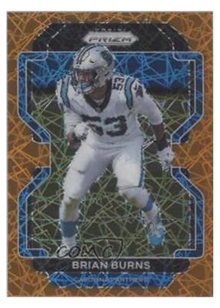 2021 Panini Prizm Base Set Brian Burns Orange Lazer Prizm #316 card