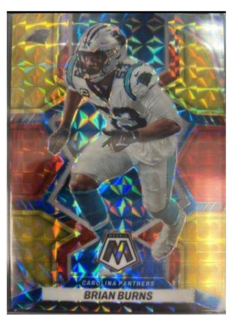 2022 Panini Mosaic Base Set Brian Burns Choice Fusion Red Yellow #234 card