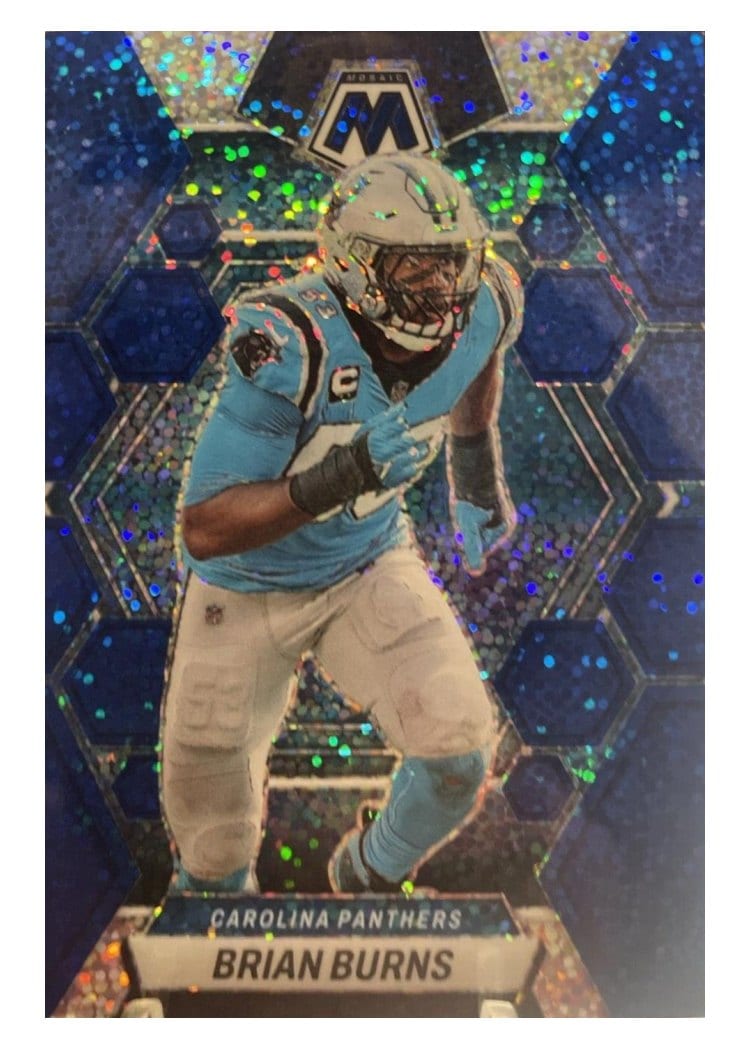 2023 Panini Mosaic Base Set Brian Burns Blue Sparkle #29 card