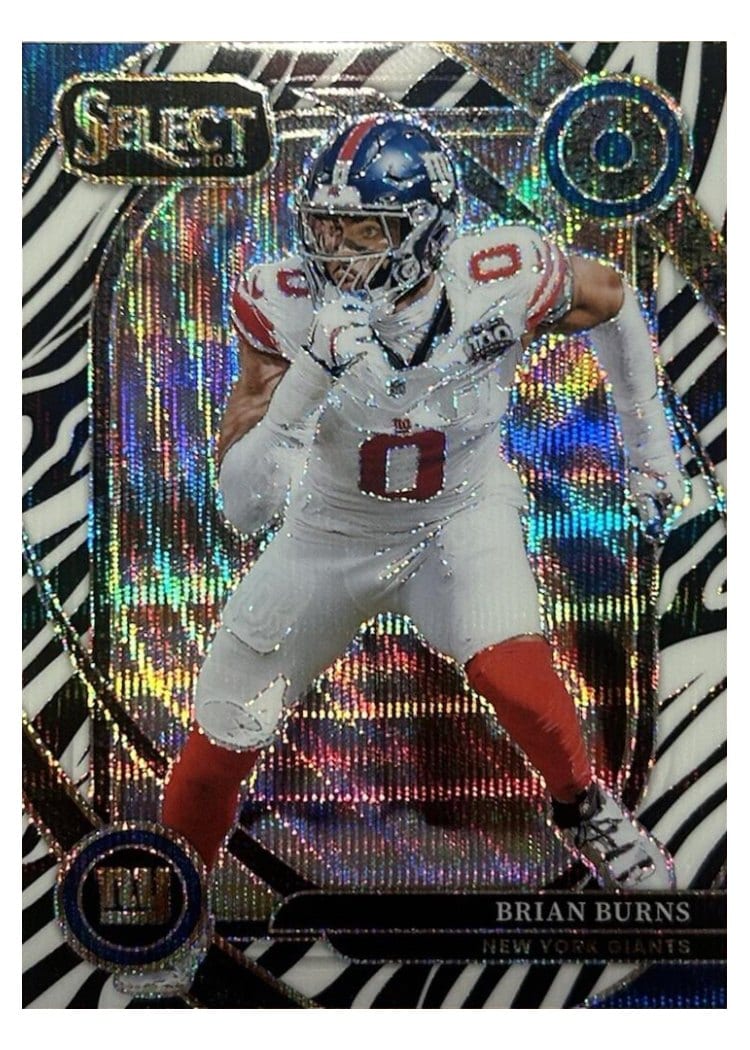 2024 Panini Select Base Set Brian Burns Zebra Prizm #212 card