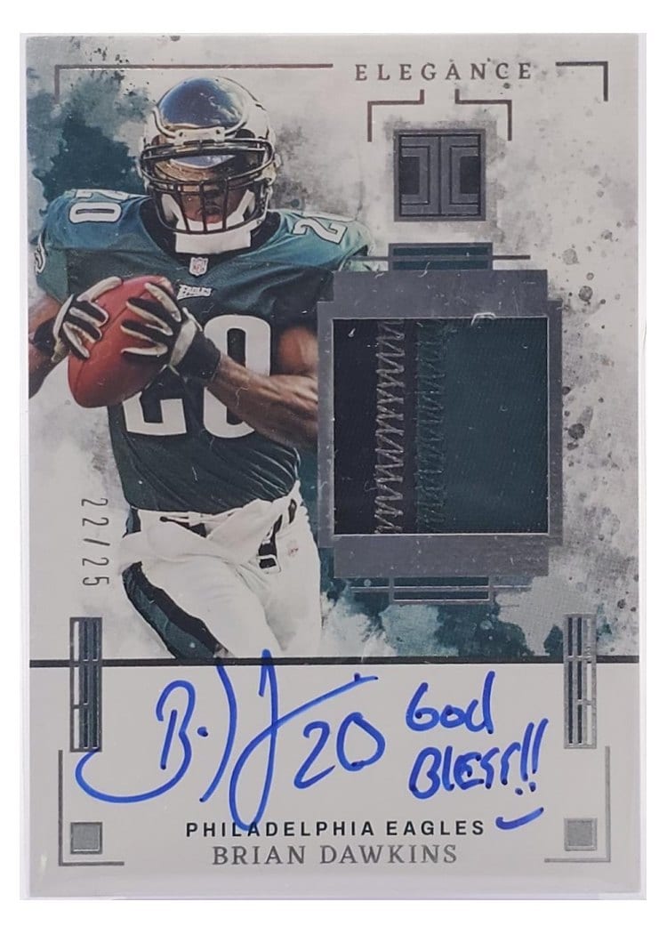 2025 Panini Impeccable Elegance Retired Patch Autos Brian Dawkins #7 card