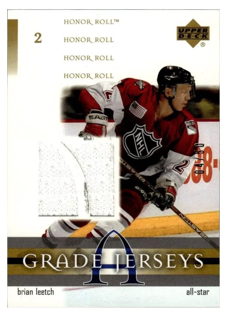2001 Upper Deck Honor Roll Grade A Jerseys Brian Leetch #J-BL card