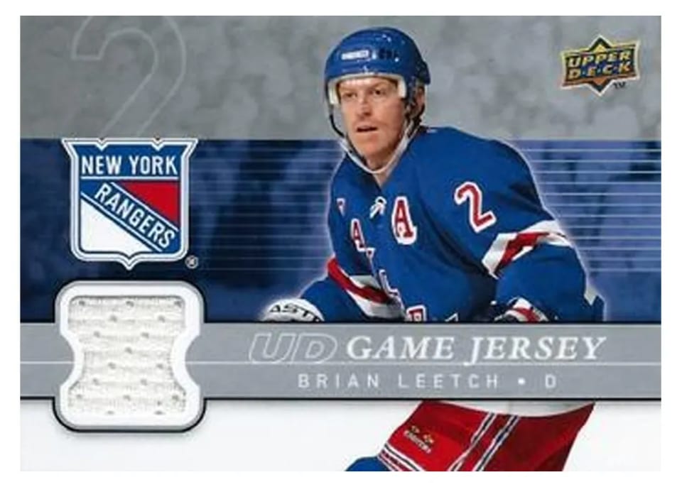 2008 Upper Deck Game Jersey Brian Leetch #GJ2-BL card