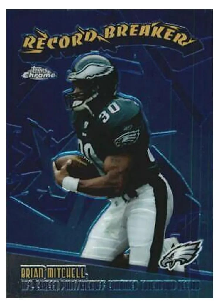 2003 Topps Chrome Record Breakers Brian Mitchell #RB3 card