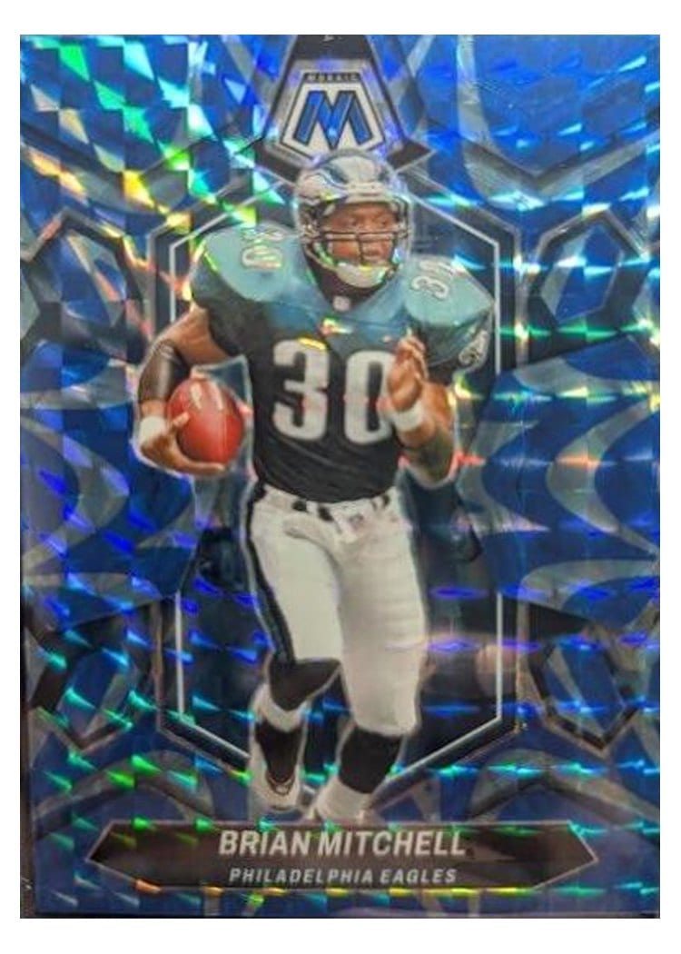 2024 Panini Mosaic Base Set Brian Mitchell Blue Reactive #227 card